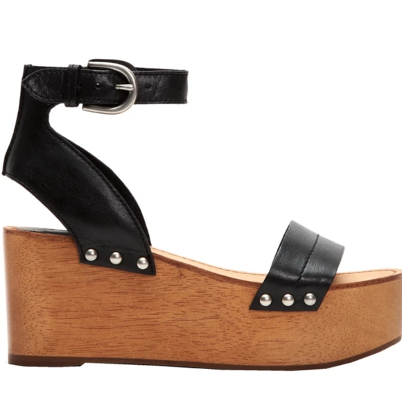 Frye Black Leather Alva Platform Sandals- Size 8 - Picture 11 of 11